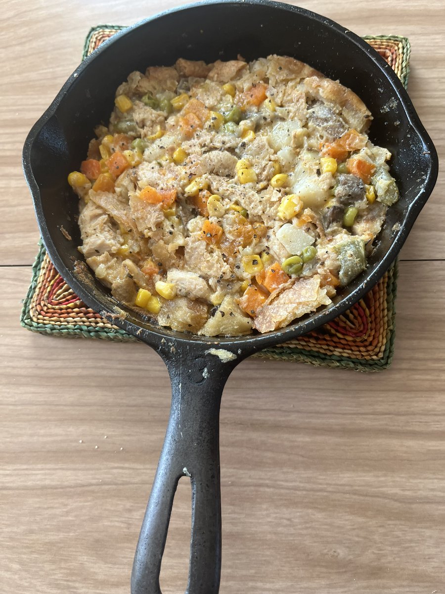 DamselHomestead's tweet photo. turkey pot pie leftovers https://t.co/x73BMYLlHh