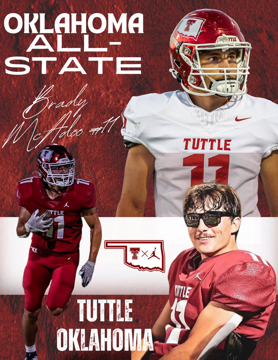 Brady_McAdoo12's tweet photo. Honored to be chosen for All-State
@TuttleFootball @Tuttle_Ath_Dept https://t.co/N8WsWnobQL