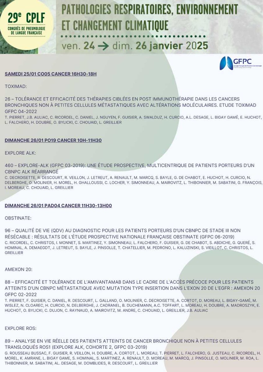 C'est parti pour le CPLF 2025 sous le 🌞 de Marseille ! 🌊<a href="/SPLF_SocPneumo/">Société de Pneumologie de Langue Française (SPLF)</a>
Suivez toutes les communications du <a href="/myGFPC/">GFPC</a>  à partir de demain matin. Restez connectés, ça promet d'être passionnant !  #CPLF2025 #Oncologie
👇