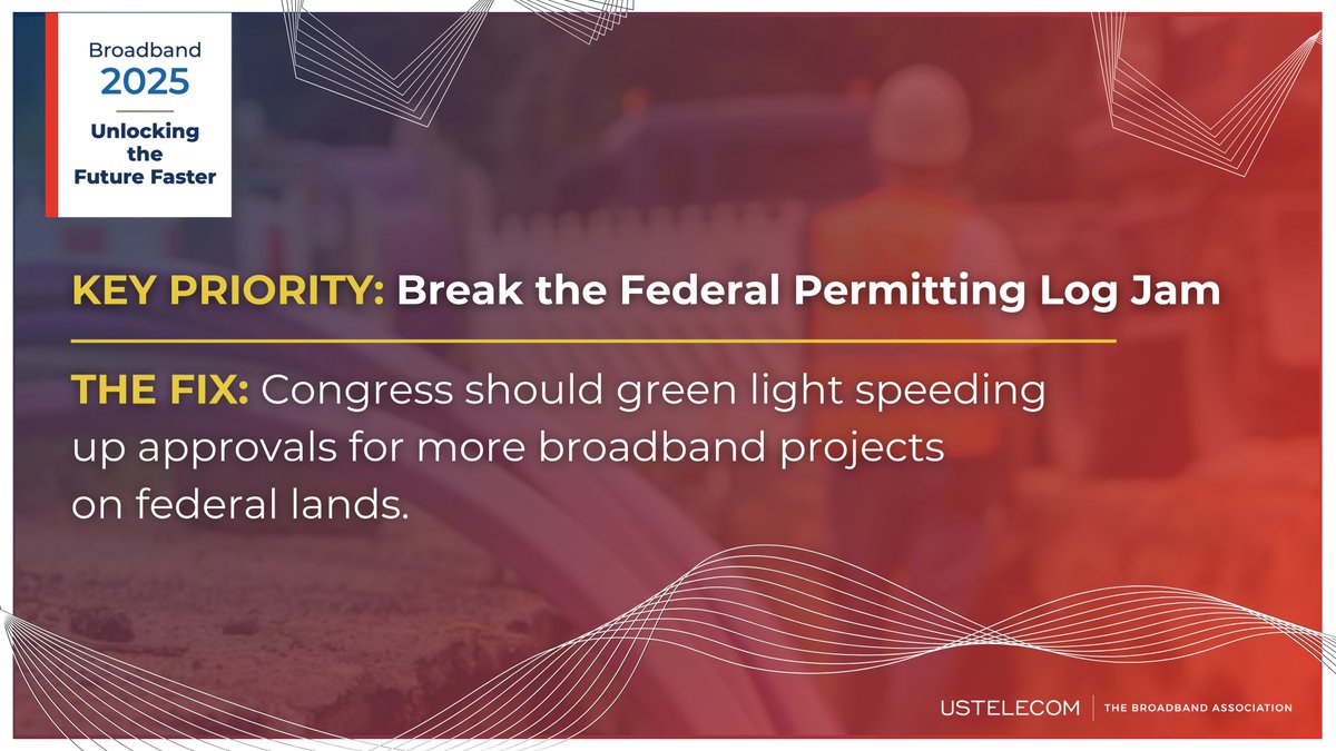 USTelecom's tweet photo. #USTelecom CEO @JSpalter shared 6️⃣ concrete actions on how to unlock the future faster and put the pedal to the metal on #broadband deployment.
It is time for government policies that help accelerate #connectivity across the nation. ⬇️
https://t.co/L5LLebH1wR https://t.co/Qs7VWQ4TDm