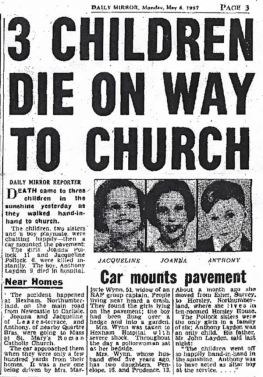 thedarshakrana's tweet photo. It started with a tragedy in Hexham, England.

On May 5, 1957, Joanna (11) and Jacqueline Pollock (6) were walking to church.

A speeding car hit them.

Both sisters died instantly.

The Pollock family was devastated. https://t.co/nsuypIpjqQ