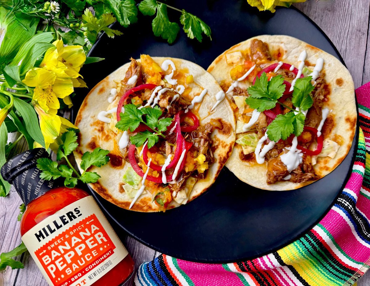 dishblock's tweet image. Are you ready for some football?🏈... And all of the deliciousness that comes with it?  My Root Beer and Banana Pepper Pulled Pork Palooza is perfect for game day and brings the perfect sweet heat  thanks to the Miller's Banana Pepper Sauces!!  And, yes, I said Root Beer!!  Let…