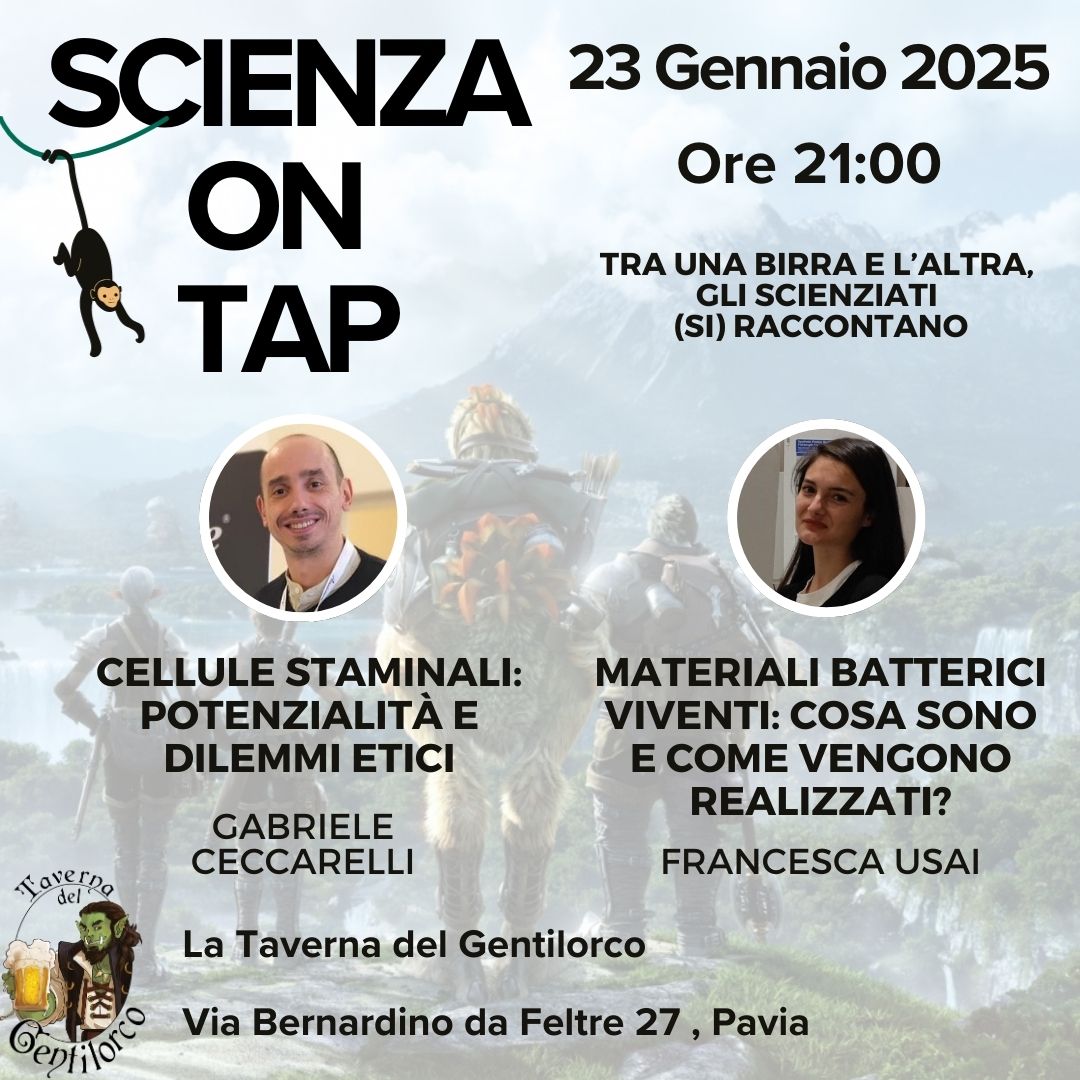 Francesca Usai form #BMSlab was at Taverna del Gentilorco (Jan 23, Pavia) for speaking about bacterial living materials at Scienza on Tap.