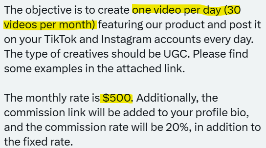 I'm sorry, WHAT?

this seriously pisses me off. this is not a fair rate EVEN for a beginner UGC creator.

THAT'S $17 PER VIDEO.

I seriously cannot understand how a brand can propose this to a UGC creator. and the worst part is that probably there are creators who accept this...?