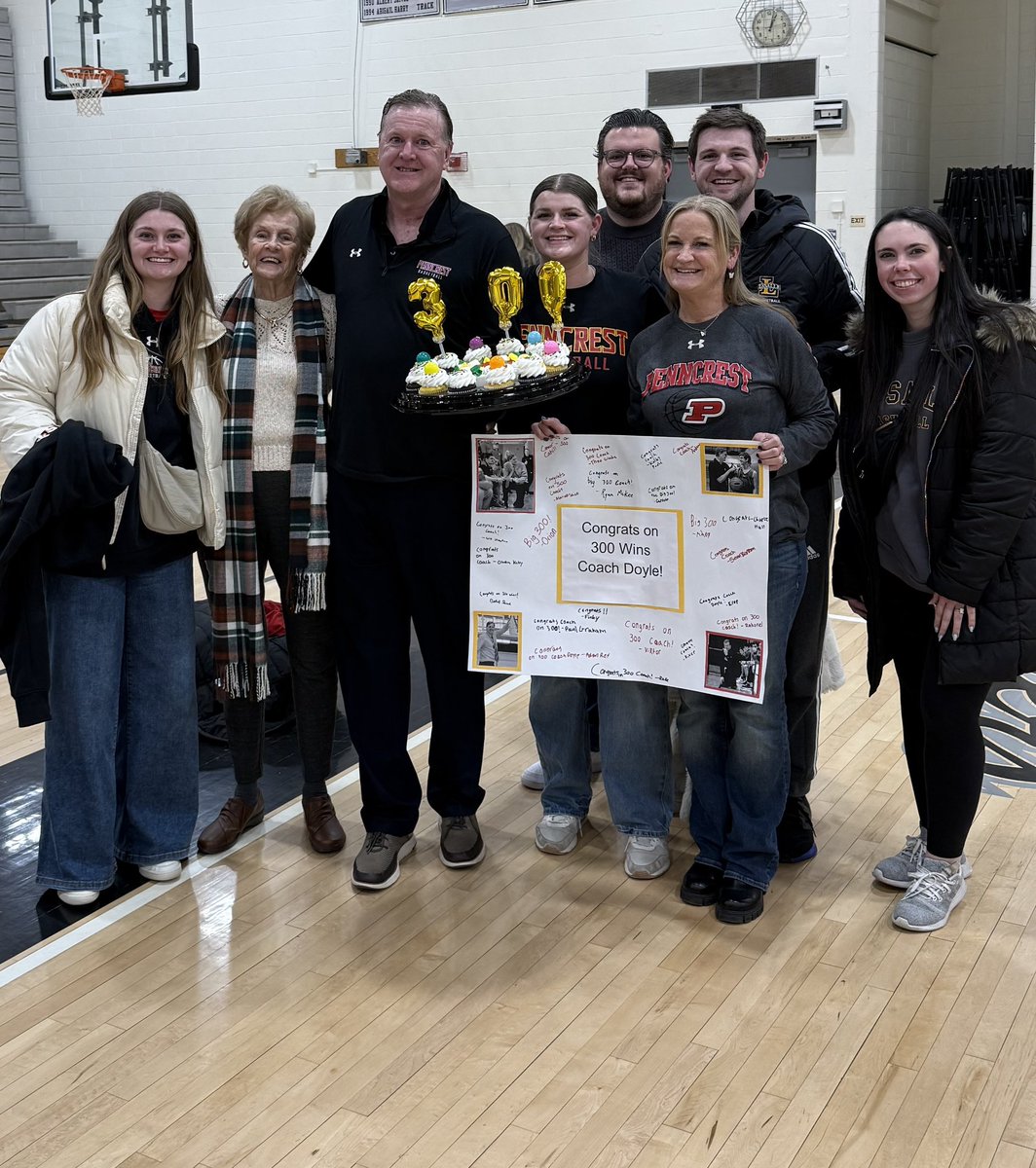 Congratulations to one of the best, Mike Doyle, of <a href="/PenncrestHoops/">Penncrest Basketball</a> for 300 wins! Teaching the kids on and off the court. #family