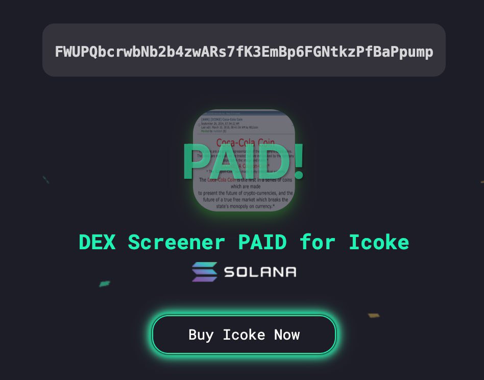 davidputra2112's tweet photo. $icoke #icoke dexpaid https://t.co/VxvMymLhuy
