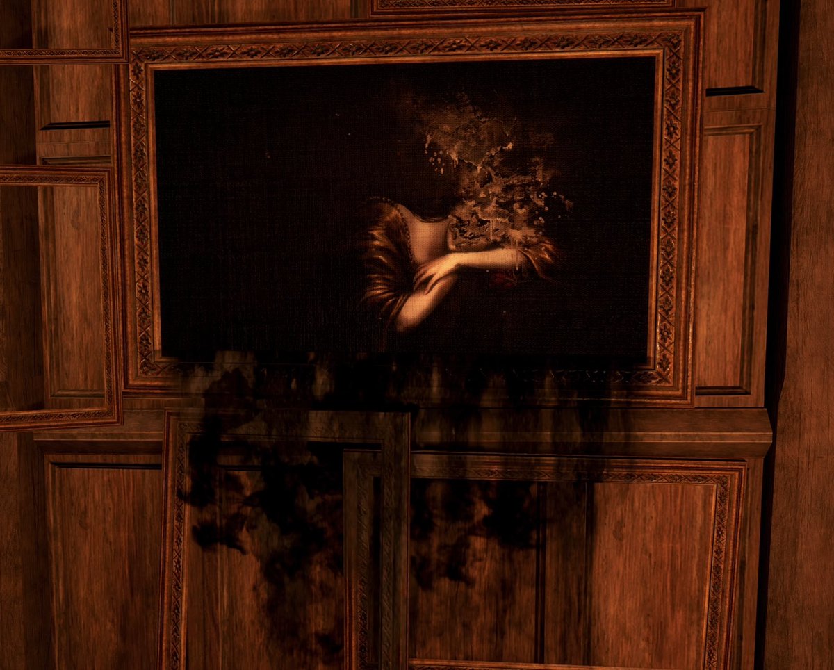 voneverecs's tweet photo. There are a few paintings of a woman at the von everec manor and every single one have the face ruined. The only painting where this doesn’t occur is the one where Iris is with Olgierd. https://t.co/AwG4oLOZg6