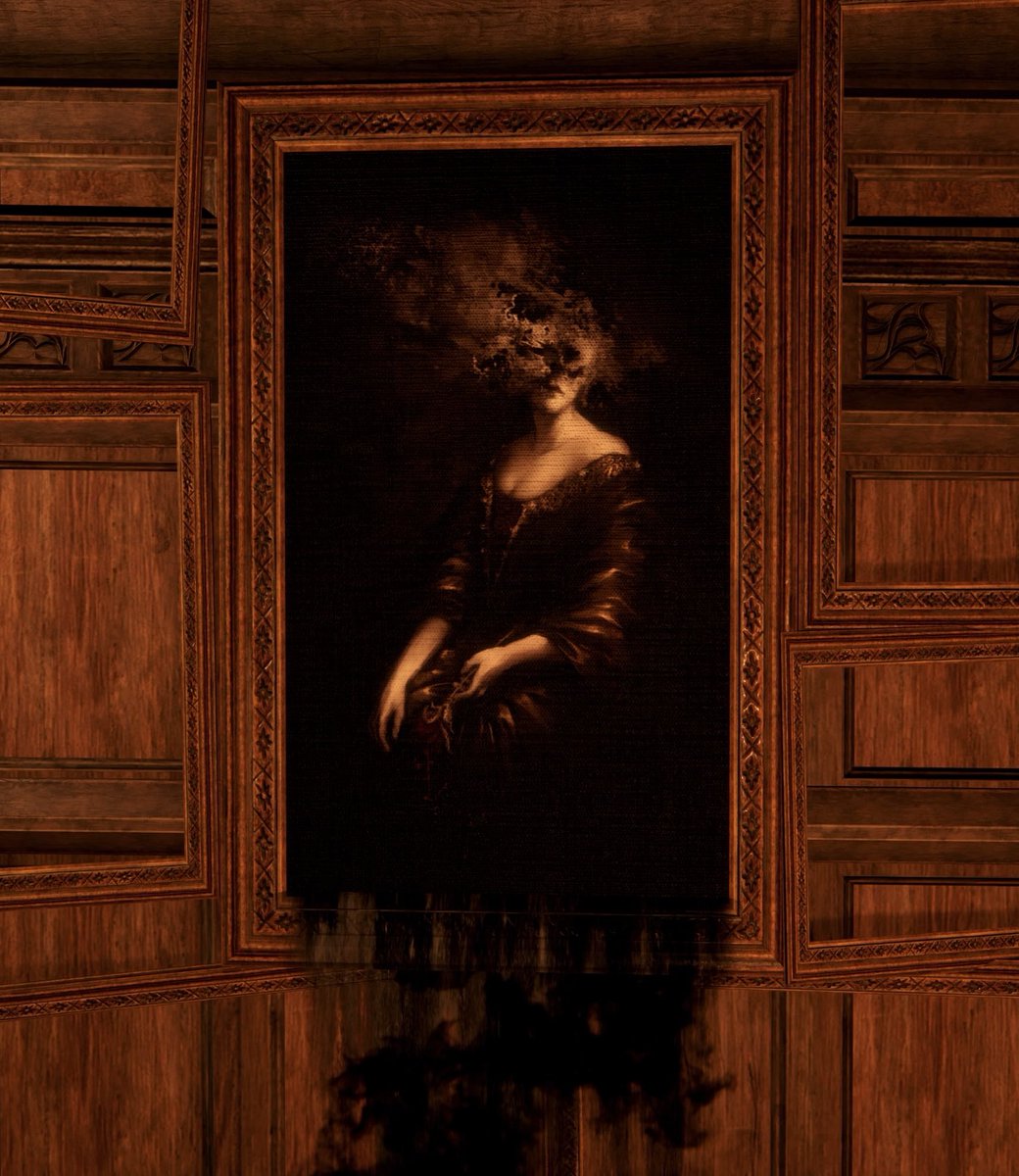 voneverecs's tweet photo. There are a few paintings of a woman at the von everec manor and every single one have the face ruined. The only painting where this doesn’t occur is the one where Iris is with Olgierd. https://t.co/AwG4oLOZg6