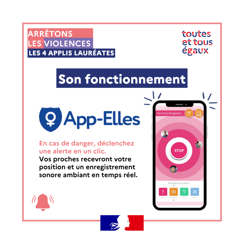 egalite_gouv's tweet photo. #ArrêtonsLesViolences I App-Elles : pour alerter face aux violences sexistes et sexuelles
Une application gratuite permettant d'agir immédiatement en cas de danger !
📍 Trouvez des lieux d'aide ou d'information grâce à une carte interactive.