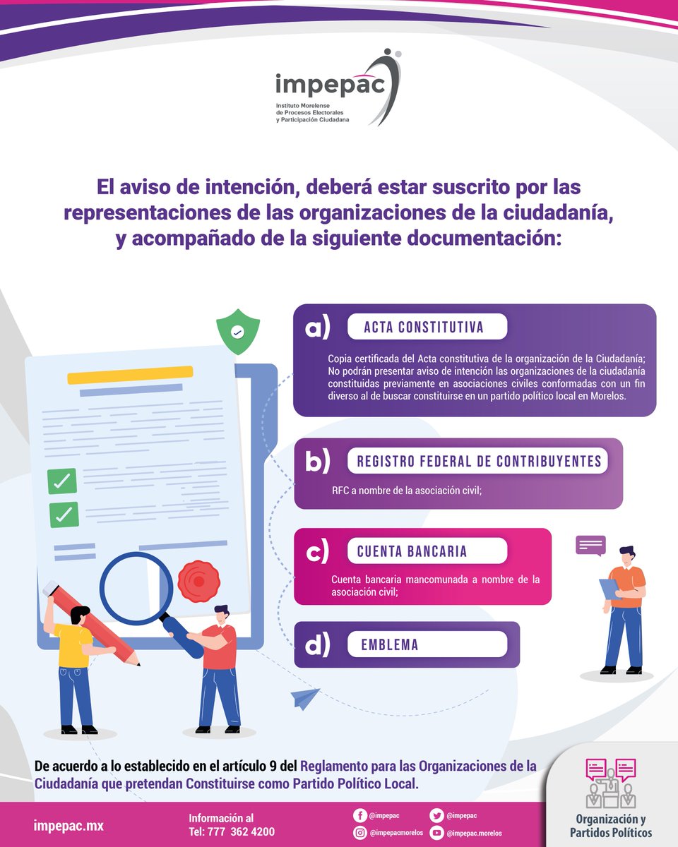 impepac's tweet photo. ✅El Impepac trabaja por la democracia ✅
📌Te invitamos a conocer la ruta ↗️ que deben de seguir las organizaciones de la ciudadanía que busquen  constituirse como nuevo partido político en #Morelos . https://t.co/aLTvOrc4t9