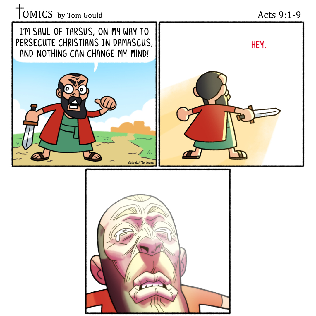 TomicsComics's tweet photo. Happy Feast of the Conversion of St. Paul (this Saturday)! https://t.co/StxwqRpKma