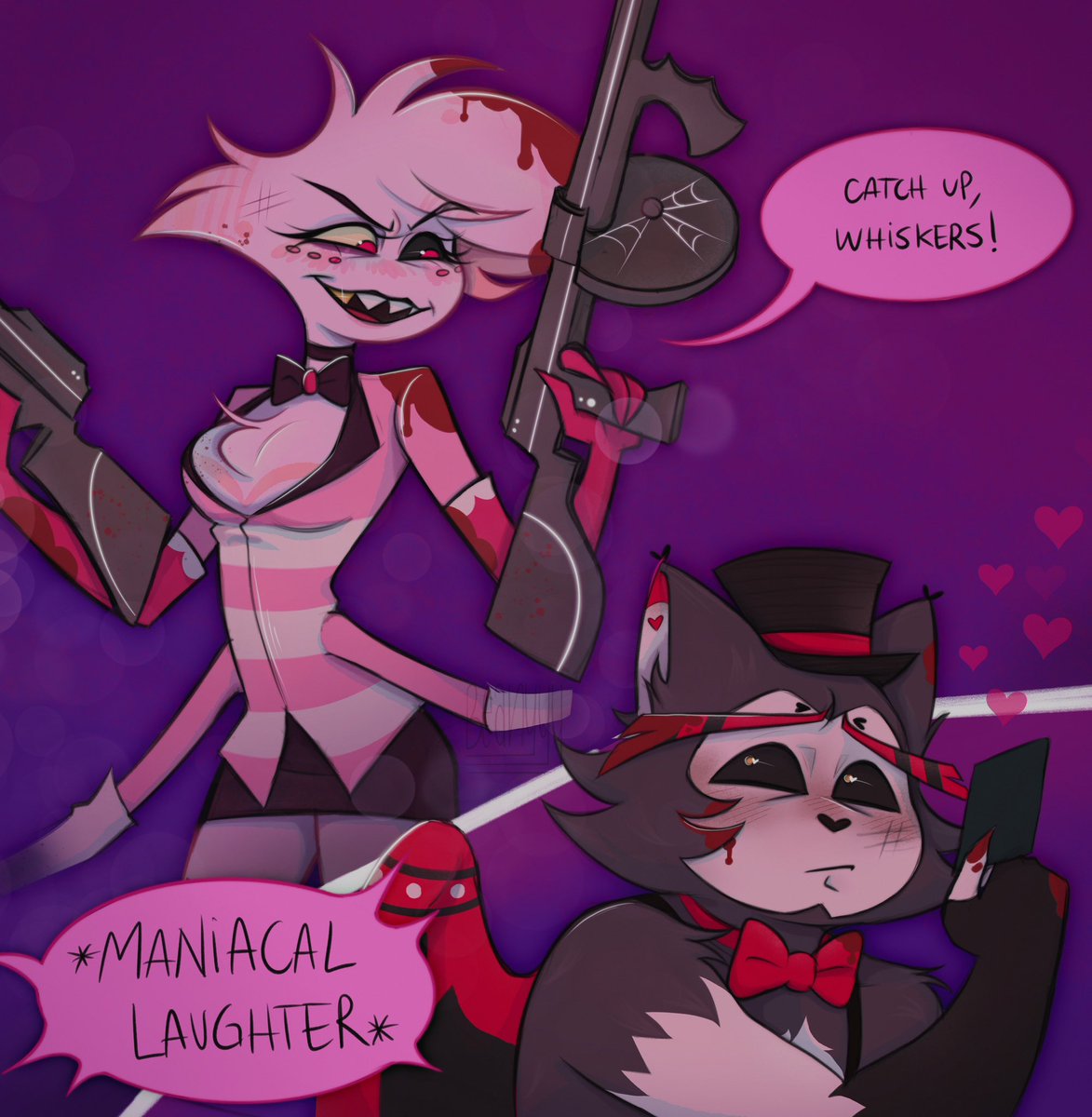 I’M SEEING SO MANY POSTS ABOUT THE FIGHTING SCENE IN EP 4  i couldn’t stop thinking about it anymore 

This is when Husk fell in love guys trust me Viv told me 

#huskerdust #HazbinHotelHusk #HazbinHotelAngelDust #HazbinHotel