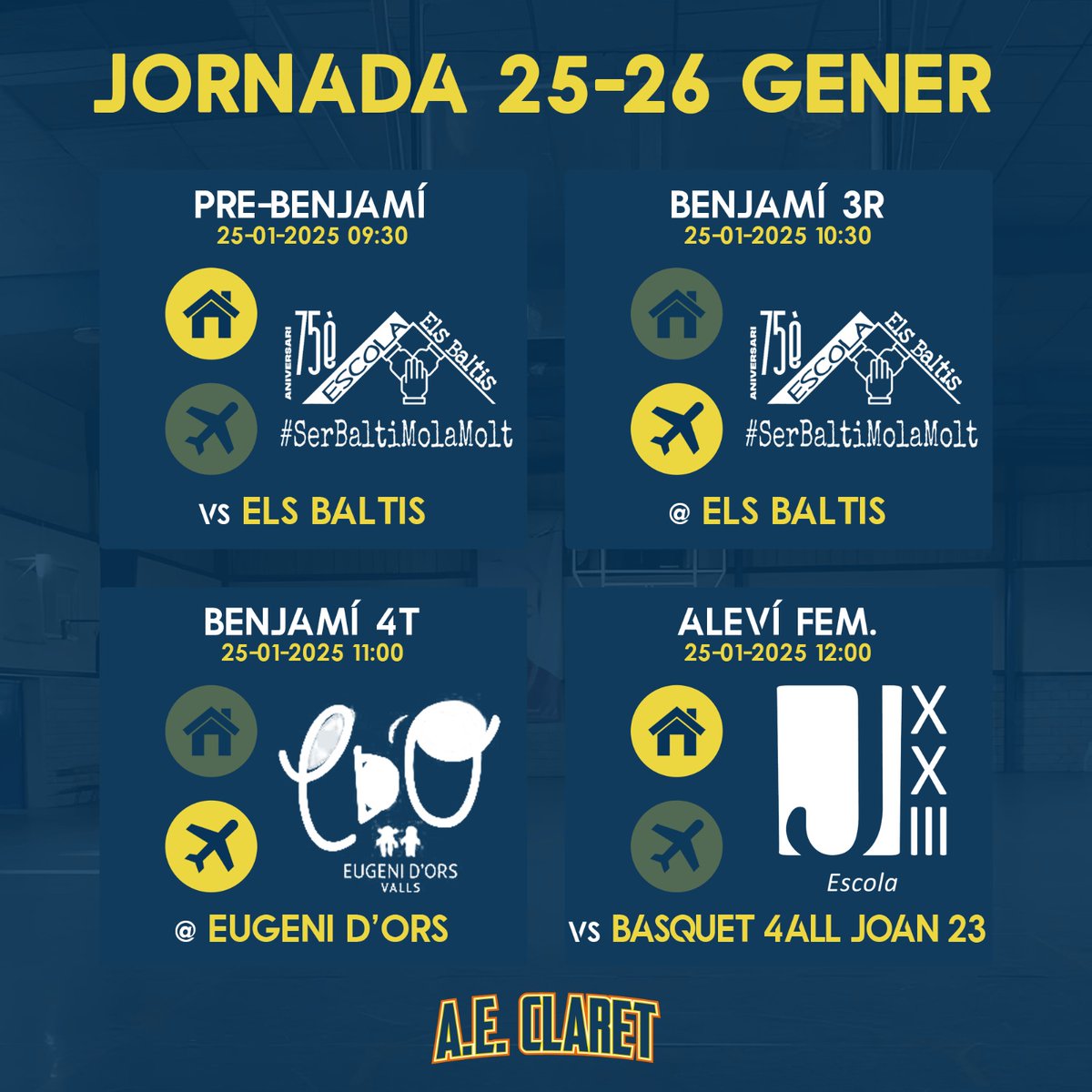 Calendari cap de setmana escola