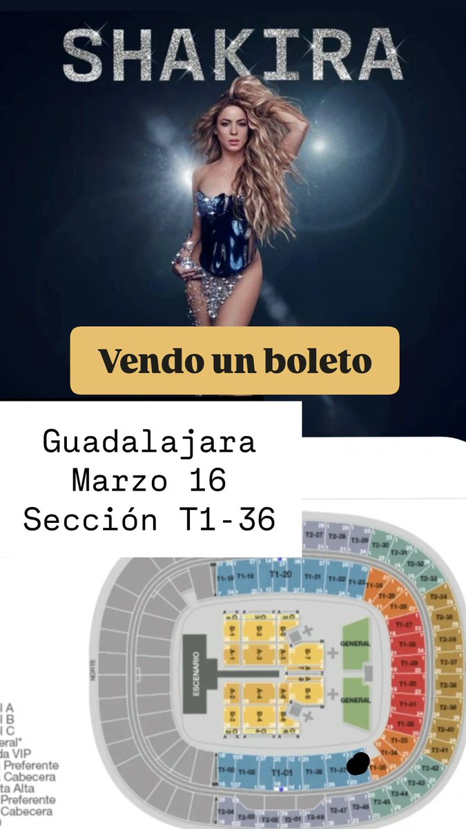 AnKarMay's tweet photo. Gente estoy vendiendo boleto para la Loba
Guadalajara 
Marzo 16
Sección T1-36
✨ https://t.co/JdANbK4aqf