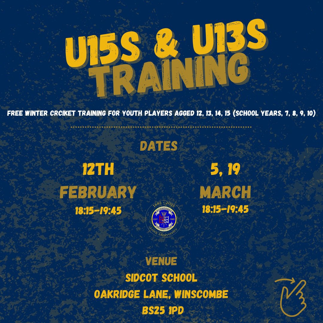 club_winscombe's tweet photo. 📣Winter training info and dates! 👇🏏
New and existing players are welcome and if anyone has any queries or question please feel free to message us!
#UpTheCombe https://t.co/TFjJ96M7cH