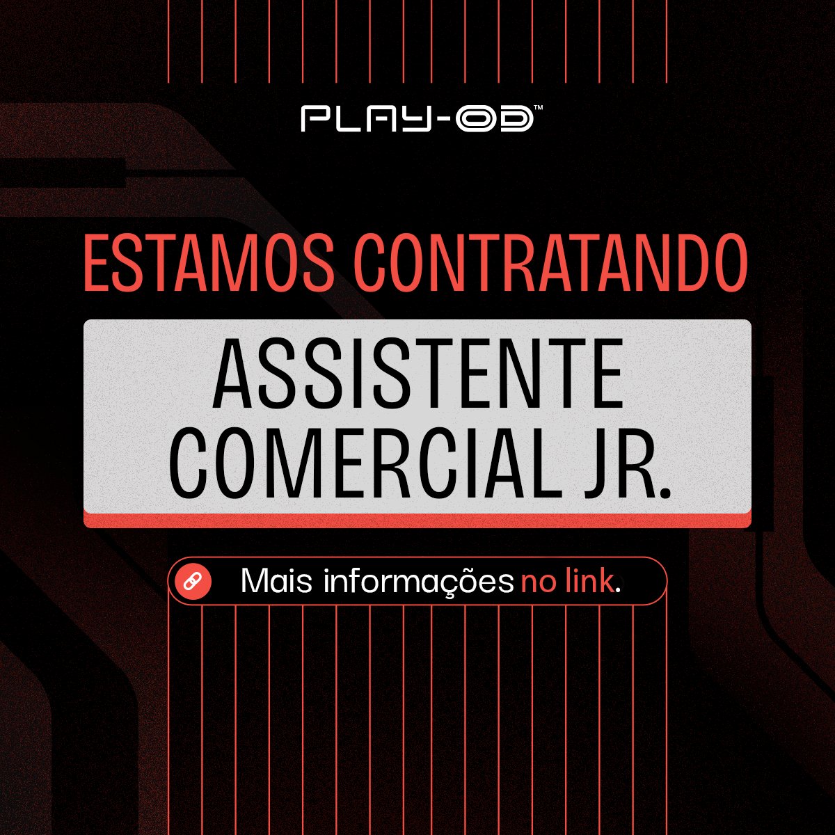 [VAGA] Assistente Comercial Junior
A PLAY-OD está em busca de um Assistente Comercial Jr. para se juntar à equipe.

🔗Acesse o link para mais informações:
bit.ly/3WyUvLL

Venha fazer parte do nosso jogo!
[PRESS START]
#VAGA #AssistenteComercial #PLAYOD #Games #Agencia