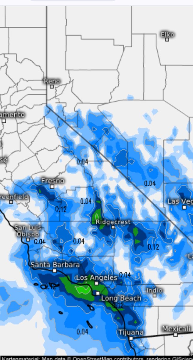 SoCalweathernet's tweet photo. **Major Winter storm now expected Saturday Eve-Tuesday Am**

Computer runs have continued to trend wetter with our incoming storm showing a cold/potent cutoff low forming off our coast Saturday night tapping into pacific moisture and bringing increasing periods of light-moderate rain to the region, peaking Sunday Pm-Monday with possible Thunderstorms and brief heavy downpours. This system will come in multiple waves but rainfall looks pretty persistent through the entire period. Latest amounts look overall to be 1-2"+ west of the mountains falling over 48-72hours so luckily not all at once which will be beneficial for our dry wildlands. 

 Still the placement of the low favors Thunderstorm development which will bring brief heavy rain and small hail to many areas. Risk of at least some mud/Debris flows at the #PalisadesFire & #EatonFire looks likely,  especially at the Eaton fire at the base of our mountains, residents should be quickly preparing now. Lighter amounts but still significant will fall in our deserts.

The other major threat with this storm will be heavy mountain snow. Snow levels don't look quite as low as they did earlier but still between 4000-5000ft. This will bring big snow amounts to our mountain communities with 1-2ft+ likely above 5500ft. Some light amounts look likely over the Grapevine/Cajon pass. Rain should begin to die down Monday Night but wrap around moisture may keep showers going in inland areas into Tuesday morning. Highs will be 10-15 degrees below normal with 50s overall west of the mountains.

Looking at long range there continues to be sign of a larger pattern change sometime after the 3rd of Febuary which may open the door for additional storms as we head into the heart of our rain season. Hopefully these trends continue, stay updated!

#CAwx #Rain #Snow #SoCal #Mudslides