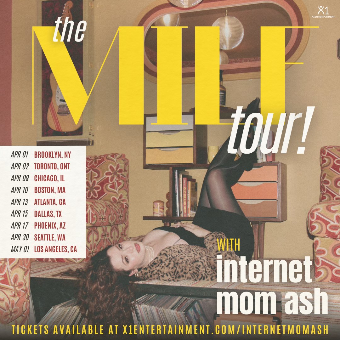 ashleyippolito's tweet photo. INTRODUCING THE MILF TOUR !!!! im tired of being in your walls virtually so im coming to do it irl! a nonstop fun variety hour styled show with special guest along the way! I really hope to see you there! tickets on sale now 💞https://t.co/mod3YwSeUR https://t.co/KgSezJ2R8w