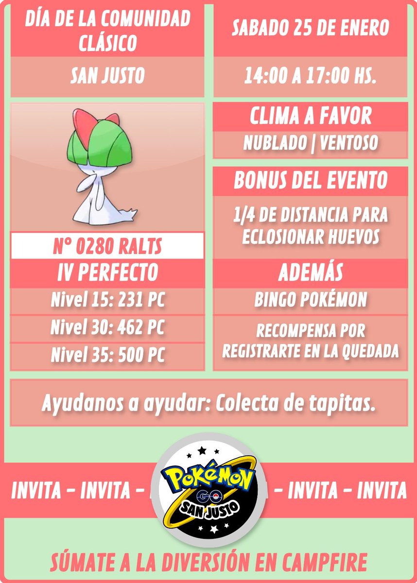 pgosanjusto's tweet photo. ¡Mañana Día de la Comunidad Clásico!

Nos juntamos a partir de las 13:30 HS. En el mástil de la plaza.

Pueden sumarse a la aventura en campfire desde acá: https://t.co/glIOQz1clr

¡Los esperamos a todos! https://t.co/nxrVKXhX0W