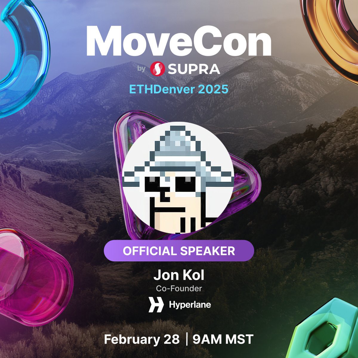 0xcrusaderB's tweet photo. Who’s going to MoveCon at ETHDenver? 

Would be so cool to meet @JoshuaTobkin CEO @SUPRA_Labs in person 
Alongside other speakers like @rushimanche Co-Founder @movementlabsxyz &amp; @thePalenimbus Co-Founder @hyperlane 

February will be lit for $SUPRA 

Believe in something! gMove https://t.co/LQbmidXMiu