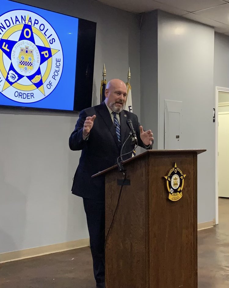 RickFOP86's tweet photo. BACK TO BASICS: Today our Indy FOP highlighted the need for Federal Immigration Enforcement

⭕️ We also made clear there must be clear delineation on the roles between FEDERAL Agents and LOCAL Police as we move forward
#GetThisRight #FOP https://t.co/bGhZHnWqg4
