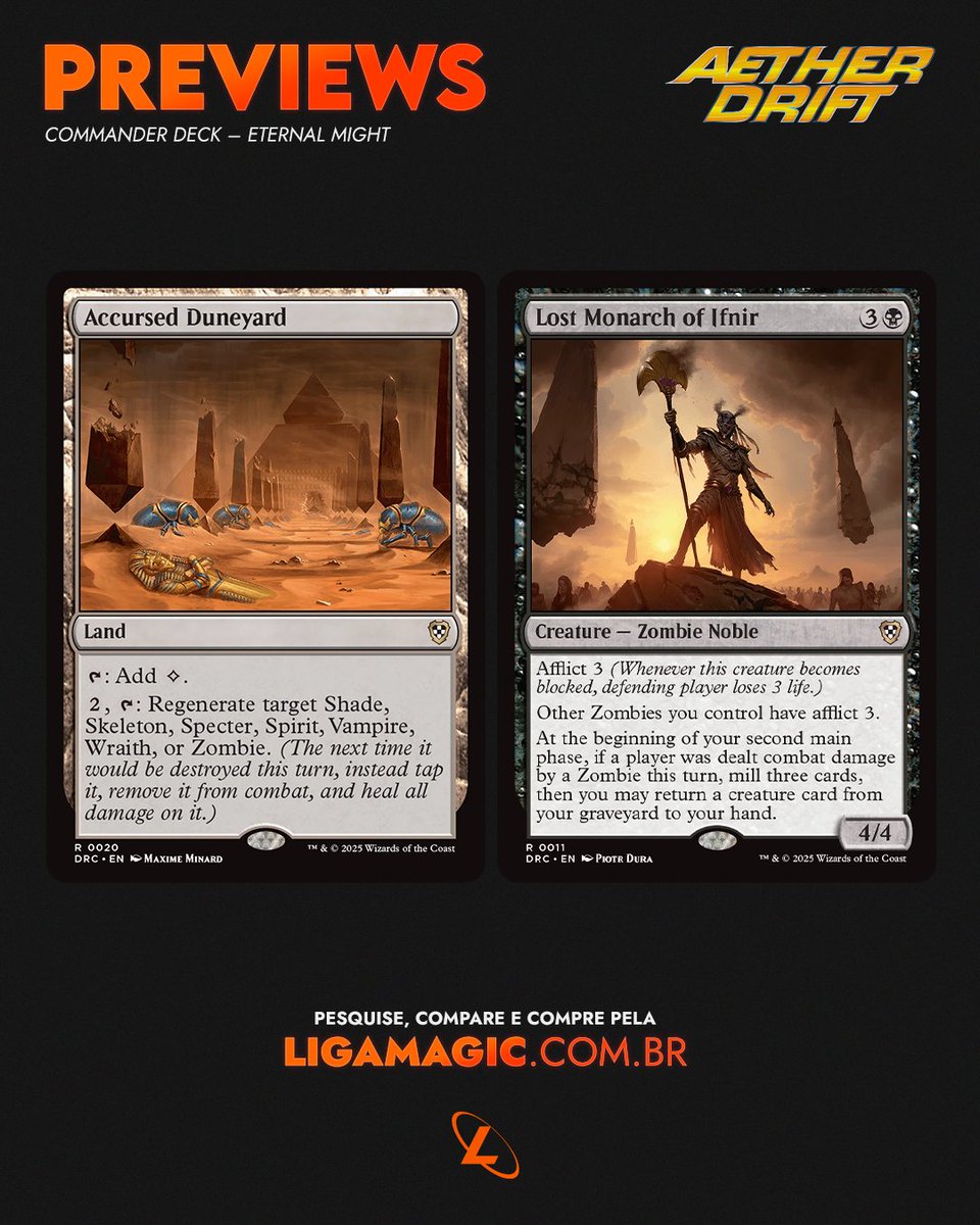ligamagicbr's tweet photo. O segundo deck de Commander de #MTGAetherdrift foi revelado.
Aqui na postagem vocês conferem os cards exclusivos do produto, e a lista completa vocês conferem na LigaMagic: https://t.co/tIk4SLeRuv
#MagicTheGathering #MTGCommander #MTGCMD https://t.co/BHB7SggiCg