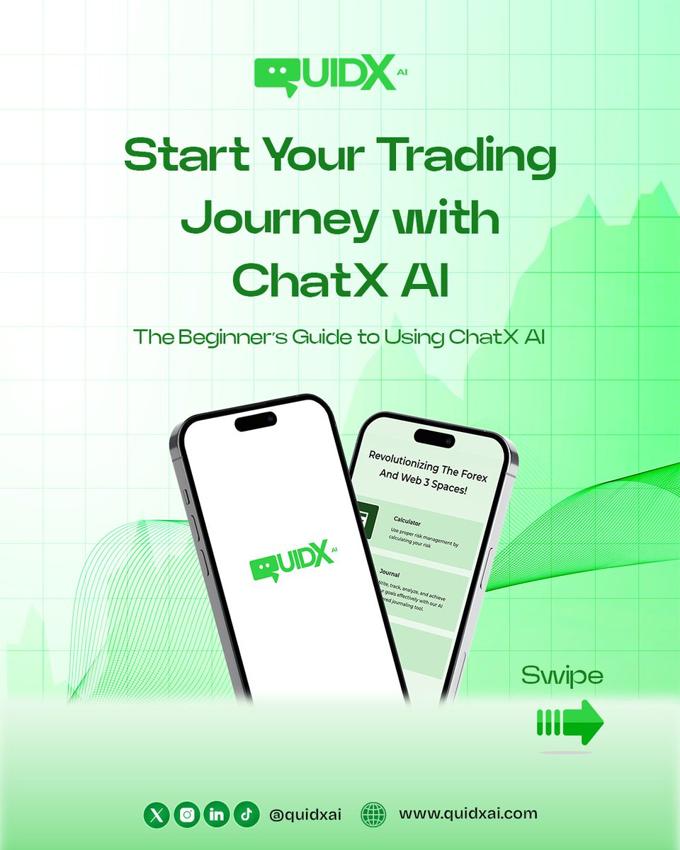 quidxai's tweet image. Starting your trading journey? 🚀

Here are the steps to using QuidX AI’s ChatX feature and taking your trades to the next level! 📊 

Let AI guide you through risk management, market insights, and more!

#TradingWithAI #ChatXAI #ForexForBeginners #CryptoTrading #SmartInvesting