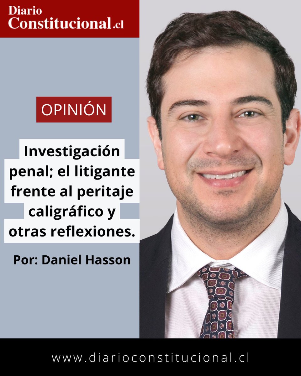 🖋️ El litigante frente al peritaje caligráfico
En casos de falsificación de documentos, el análisis caligráfico es esencial. Pero, ¿cómo interpretarlo críticamente? 
⚖️ Descubre claves para una defensa efectiva aquí: diarioconstitucional.cl/articulos/inve…