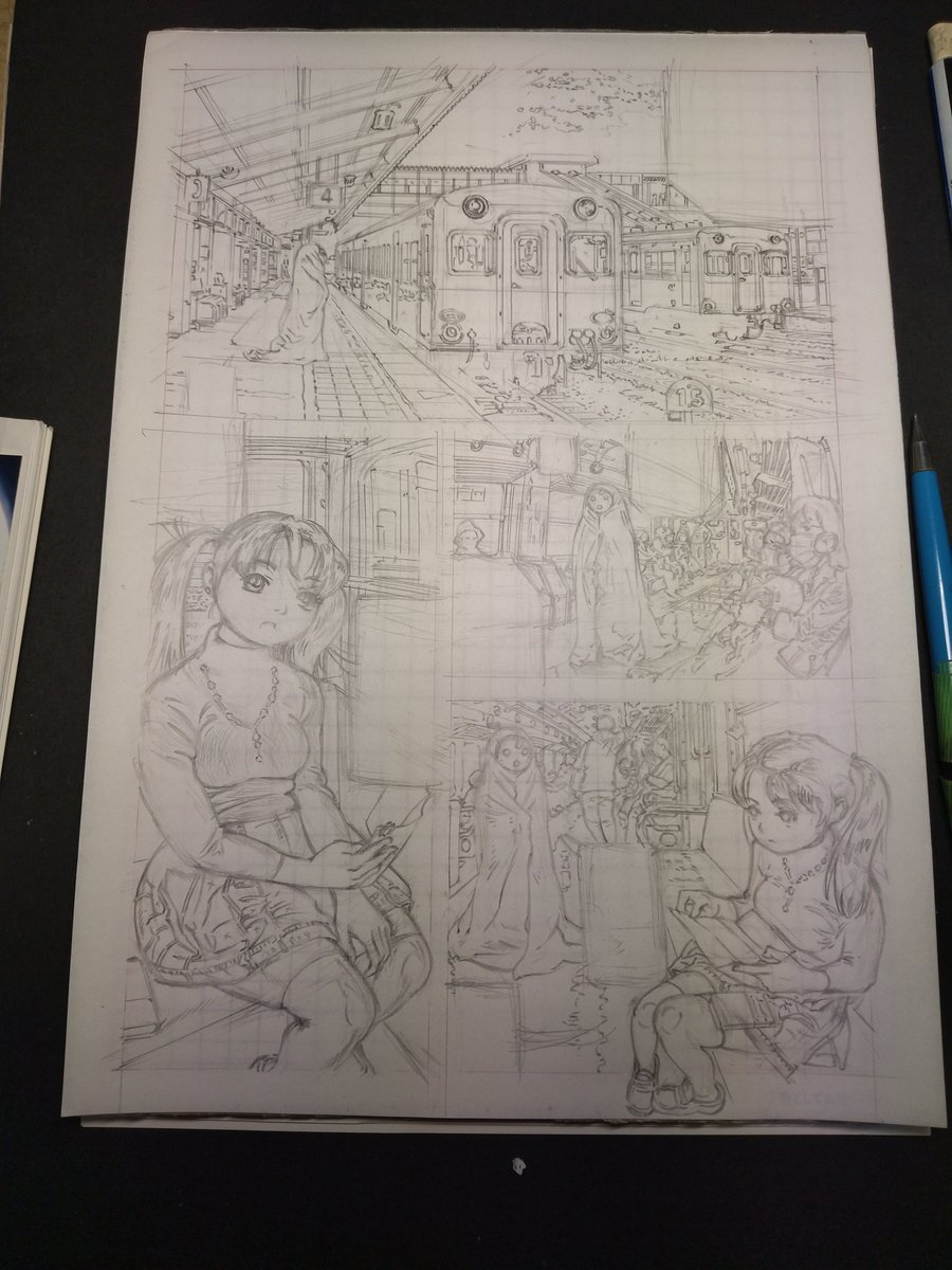 粛々と作画。 