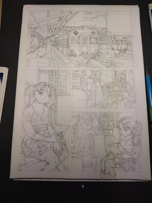 粛々と作画。 