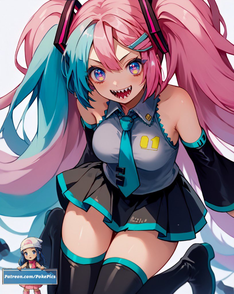 PokePicsX's tweet photo. Iono as Hatsune Miku? 🎤✨ The virtual world just got a little brighter! What do you think of her vocaloid-inspired look?
#AIArt #IonoPokemon #HatsuneMiku https://t.co/hPwtMRrVSk