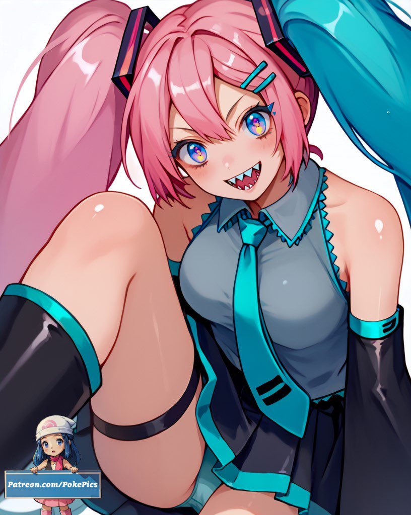 PokePicsX's tweet photo. Iono as Hatsune Miku? 🎤✨ The virtual world just got a little brighter! What do you think of her vocaloid-inspired look?
#AIArt #IonoPokemon #HatsuneMiku https://t.co/hPwtMRrVSk
