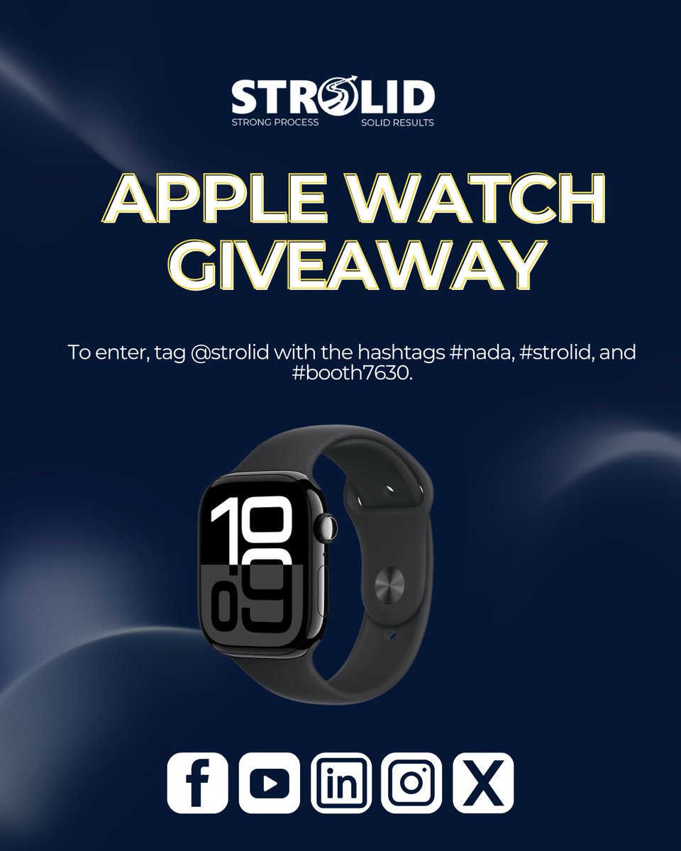 Strolid's tweet photo. What will YOU do first at the @Strolid NADA booth 7630?
Strolid GPT | Sophia Outbound AI | Strolid Portal | Live Demo
Get additional Apple Watch giveaway entries now at https://t.co/eqwlQJ7b83!
#nada #strolid #booth7630 https://t.co/SxF9rdcYMn