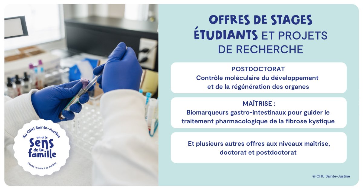 Centre de recherche Azrieli du CHU Sainte-Justine (@cr_chusj) on Twitter photo Nouveaux recrutements étudiants <a href="/CR_CHUSJ/">Centre de recherche Azrieli du CHU Sainte-Justine</a> !
recherche.chusj.org/fr/Etudiants/F…
#postdoc #PhDposition Nouveaux recrutements étudiants <a href="/CR_CHUSJ/">Centre de recherche Azrieli du CHU Sainte-Justine</a> !
recherche.chusj.org/fr/Etudiants/F…
#postdoc #PhDposition
