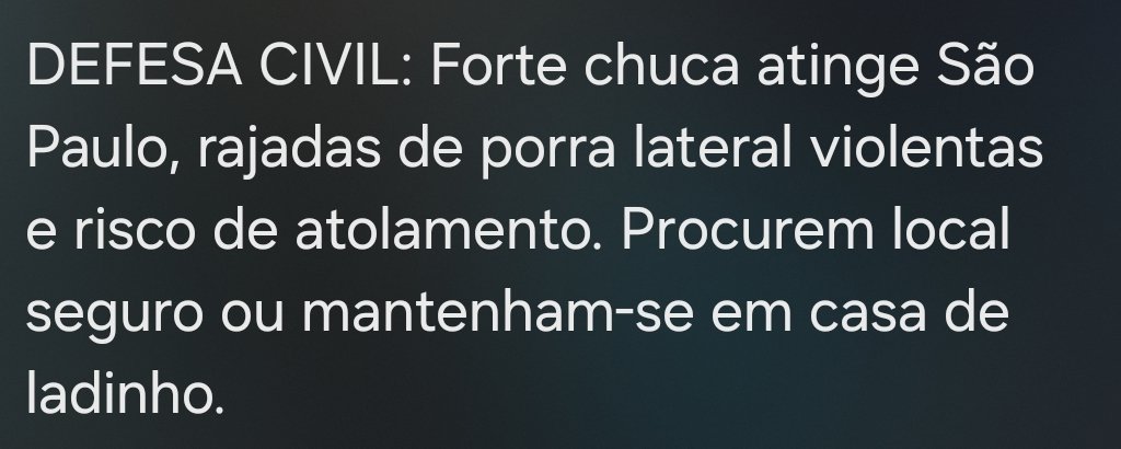 ALERTA IMPORTANTE NA GRANDE SÃO PAULO