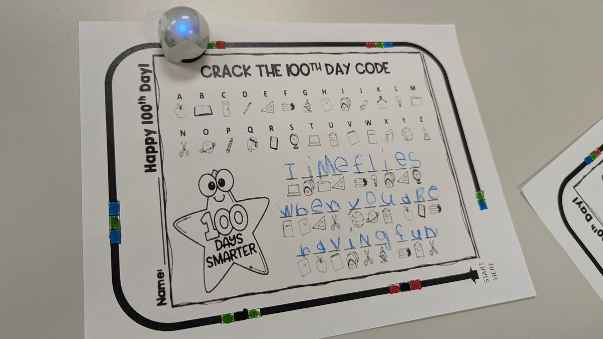 Ocelotscode's tweet image. 💯days of school! Time flies when you&apos;re coding and having fun! 🤖💯🎉
