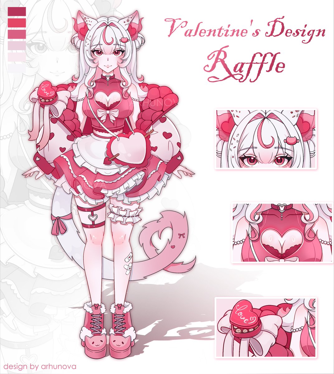 arhunova_'s tweet photo. 💗Valentine's Design Raffle💗
•┈୨♡୧┈•

💌 To Enter ┊♡Like + RT + Follow 

End: FEB 10th
•┈୨♡୧┈•
#vtuber #raffle #ValentinesDay #giveaway #adopt https://t.co/eIfbLxwuP0