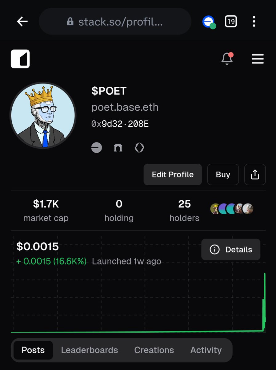 1CrypticPoet's tweet image. Today, I started noticing small amounts of ETH coming into my wallet and found out it’s from @stackdotso.
It’s a platform that automatically creates tokens tied to ENS names, letting people buy, sell, and trade them on @base. Essentially, it allows you to trade tokens based on…