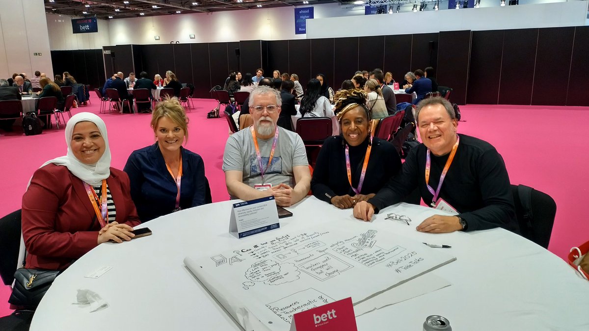 ccomerford27's tweet photo. Such a fantastic couple of days at #BETT25 with my lovely @Colaistebride colleagues! Table Talks with international educators, avatar creation and AI everything - very thankful for this great discovery and learning opportunity ✨ #BettUK2025 #bettuk https://t.co/6cR5FJxrfC