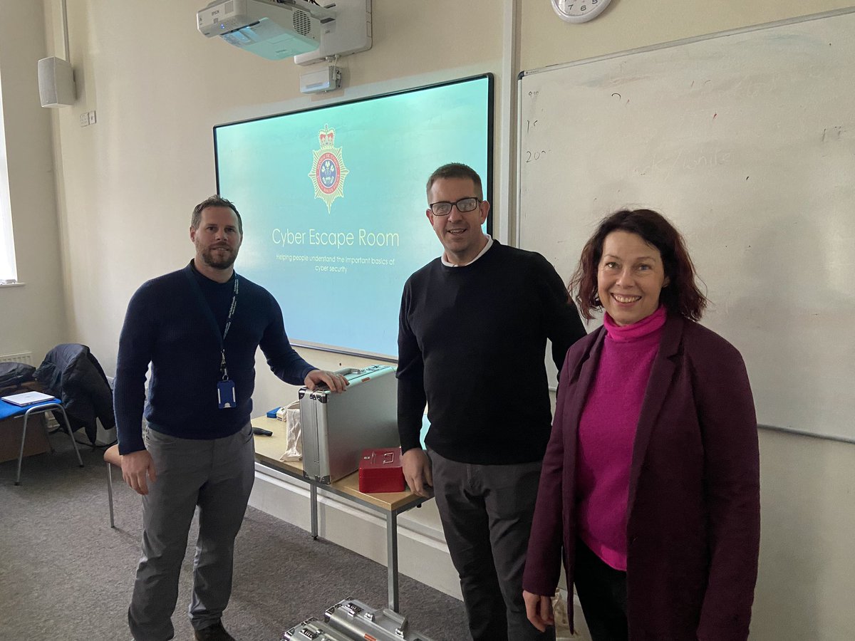 Carwyn 'CT' Evans (@carwynevans10) on Twitter photo Awesome input from the South Wales Police Cyber Protection Team for our Foundation Year students today.  A escape room exercise followed by a very informative presentation.  Thanks Steve and Owen from <a href="/DrCherylAllsop/">Cheryl Allsop</a> and myself. Awesome input from the South Wales Police Cyber Protection Team for our Foundation Year students today.  A escape room exercise followed by a very informative presentation.  Thanks Steve and Owen from <a href="/DrCherylAllsop/">Cheryl Allsop</a> and myself.
