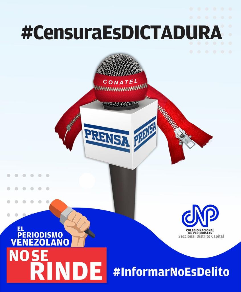 CNPCaracas's tweet photo. #24Ene #Hoy #Conatel cerró la emisora Criolla 100.7 FM  , le fueron incautados equipos de transmisión,  según el organismo fiscalizador la decisión responde a que operaraba ilegalmente .#InformarNoEsDelito #CensuraEsDictadura https://t.co/8LDY8kTpjg