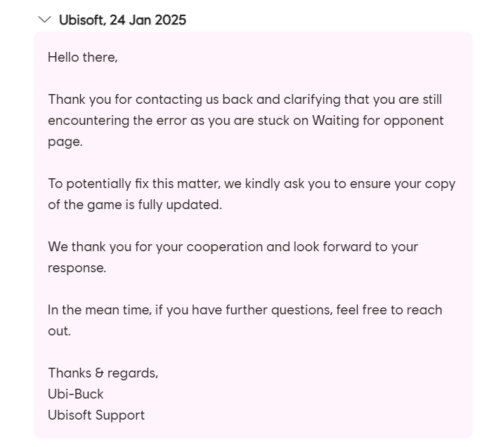 enis2602's tweet photo. @UbisoftSupport During the siege cup, everyone in the team got connection error and after waiting 1h in lobby for reconnect, ubisoft support gave us ridiculous advice and the siege cup disappeared. After waiting for Siege Cup for a long time, it was not nice for our first time to end like this. https://t.co/9VSbPp0TAr