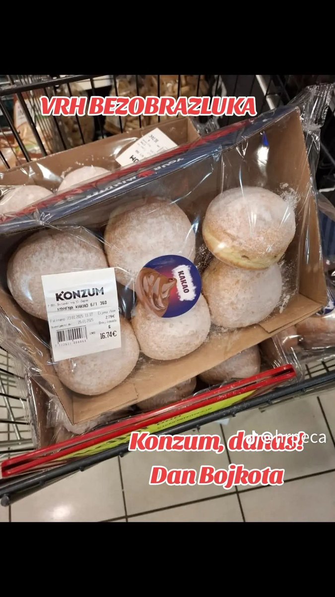 Da li je ovo vrh bezobrazluka?
6 krafni 16,74€ 🤯
Konzum
Danas