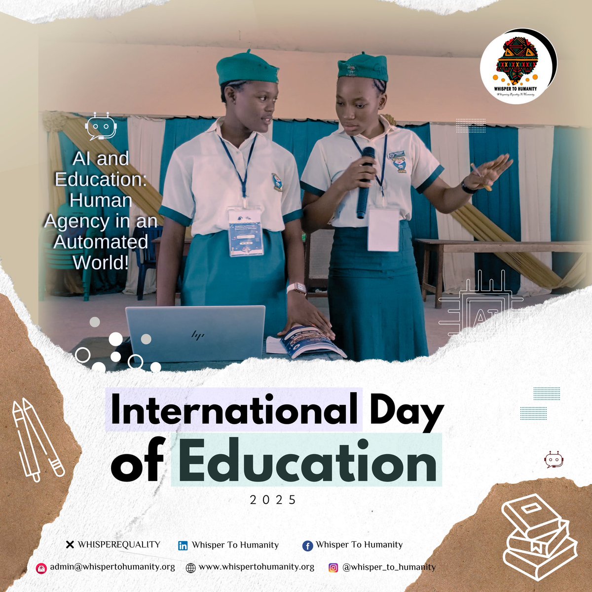 Let's work together to harness the power of AI to personalize learning and empower students to become innovative and responsible global citizens.

#EducationForAll 
#EducationDay 
#education 
#whisper
