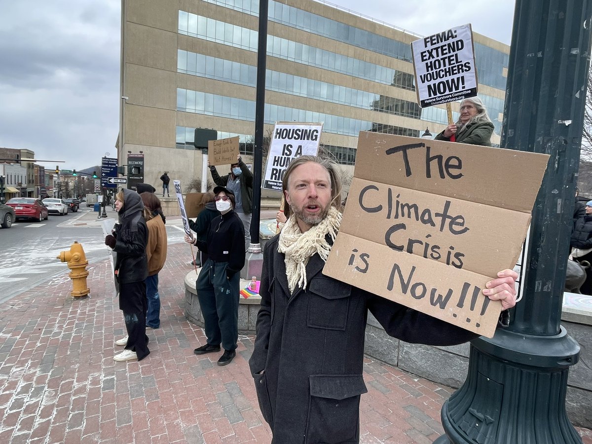 EddieDTV's tweet image. HAPPENING NOW: 

The Helene Survivors Committee is expressing their displeasure in protest of @fema’s disaster relief after #Helene 

The group is calling for #Fema and all levels of government to help those still displaced and in need of aid. 

More tonight on @WLOS_13