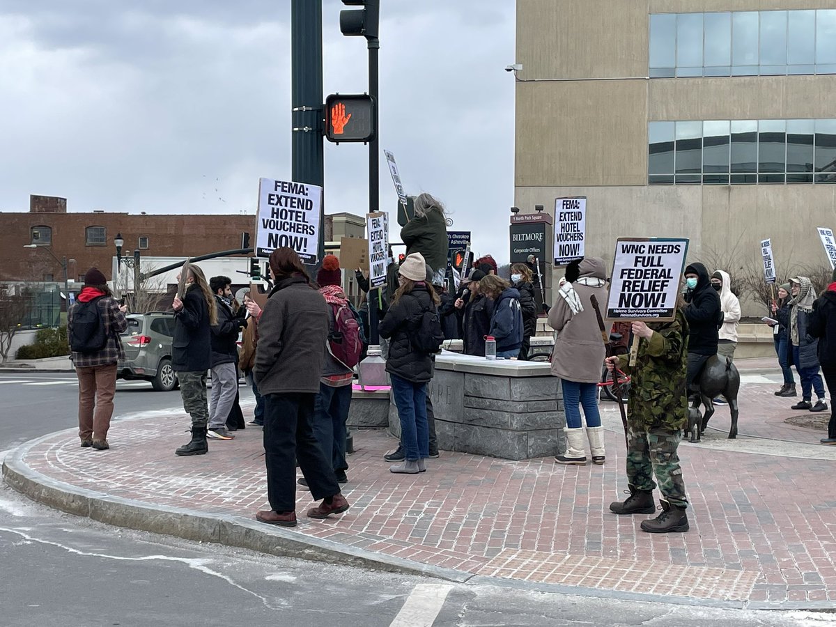 EddieDTV's tweet image. HAPPENING NOW: 

The Helene Survivors Committee is expressing their displeasure in protest of @fema’s disaster relief after #Helene 

The group is calling for #Fema and all levels of government to help those still displaced and in need of aid. 

More tonight on @WLOS_13
