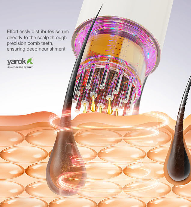 Elevate your scalp care with TheraScalp! Red &amp; blue light therapy + vibration technology = healthier roots and stronger hair. Pair it w our nutrient rich serums for a game changing hair care routine. Join the TheraScalp waitlist @ yarokhair.com #HealthyHair #YarokBeauty