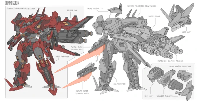Concept design // commission work  :  XT-521 Crimson Phantom 