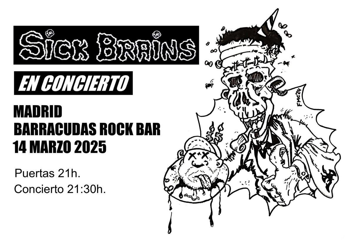 ☠️ 🧠 🧠 14 MARZO #madrid @barracudasrockbar …. 🎟️ taquilla (aforo limitado)… #anticipadas ✍️ sickbrains@hotmail..com #35añosdepunkrock