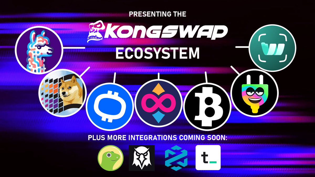 Kong is continuing to grow further in further  🦍

With integrations coming left and right

And so much more in store 👀

Take a look at the Kongswap ecosystem! 

#ICP